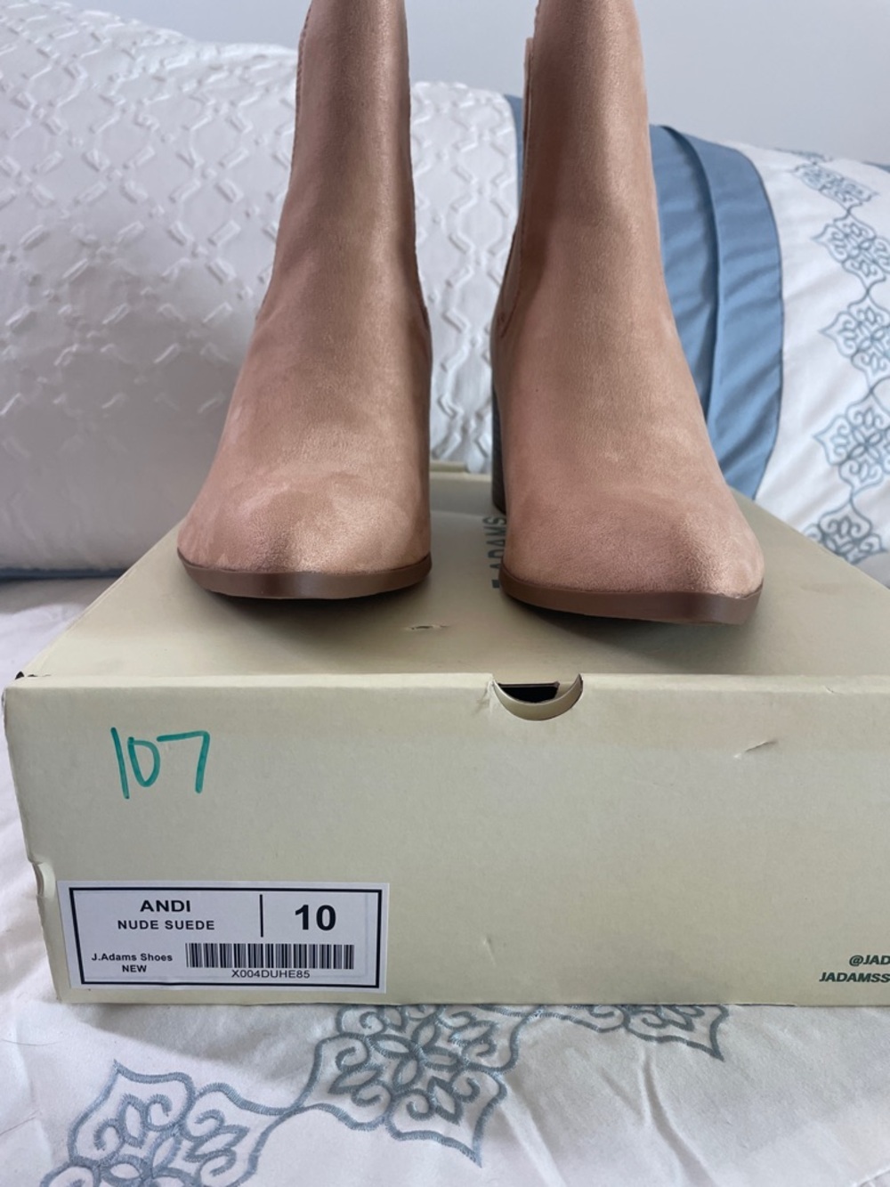 J. Adams Andi nude suede ankle boots - Picture 4 of 4